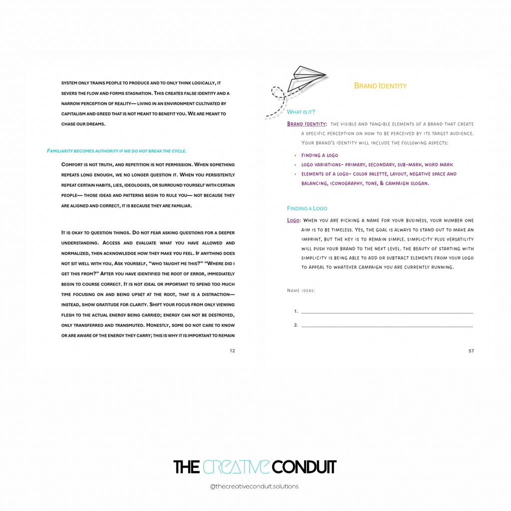 The Creative Conduit Academy & Solutions + 12 month planner